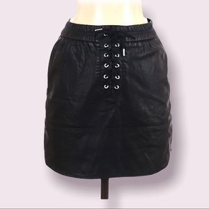 Zara lace up faux leather mini skirt